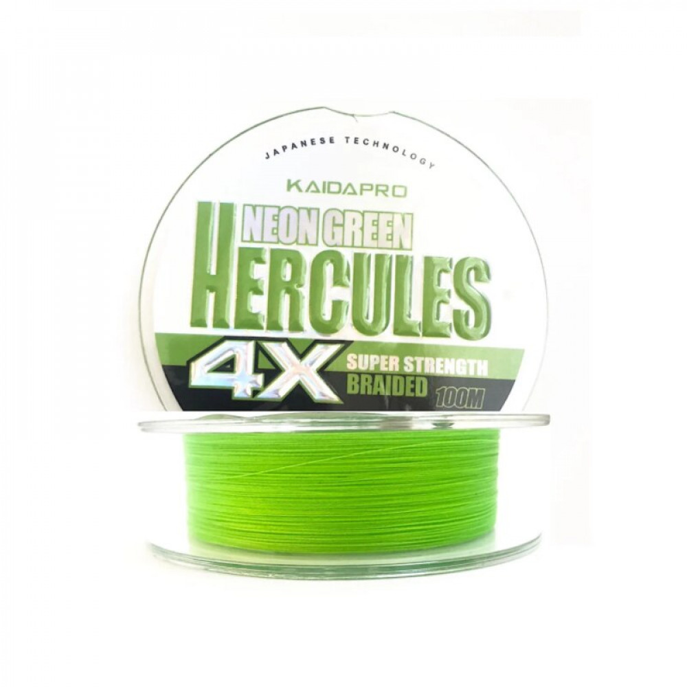 Плетеный шнур KAIDAPRO x4 Hercules green 100m #0.35 27kg