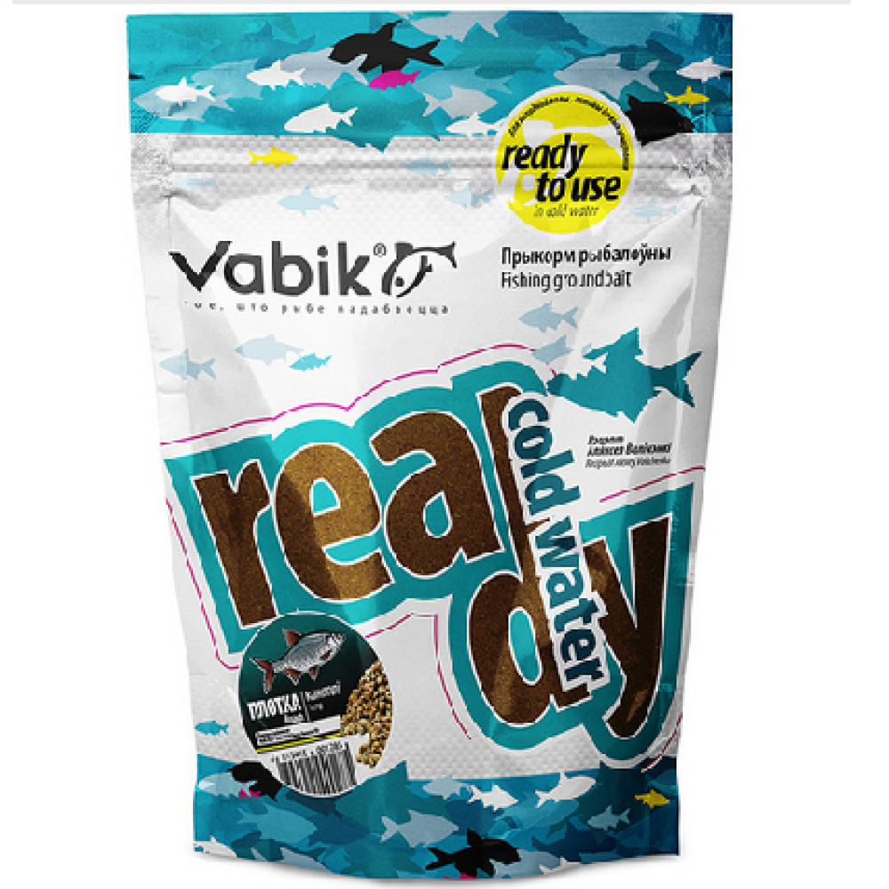 Прикормка Vabik READY COLD WATER Плотва Конопля 750г