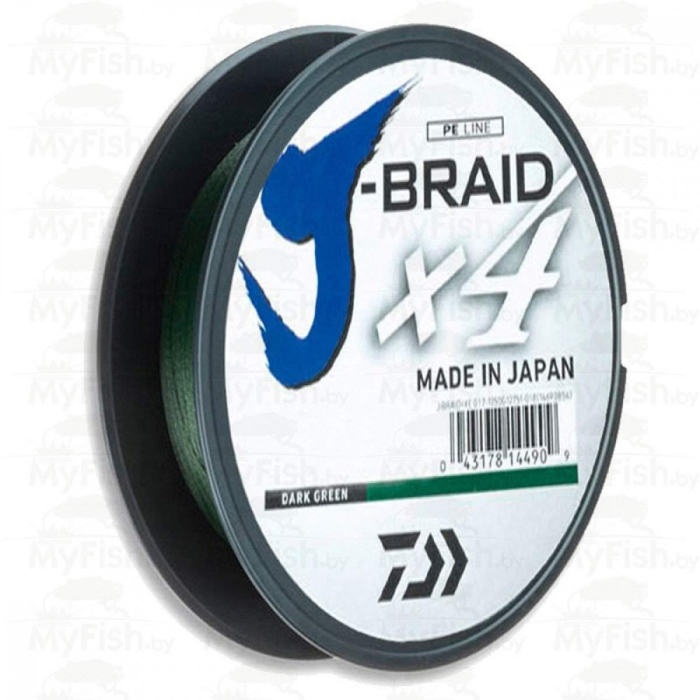 Плетёный шнур Daiwa J-Braid X4E 0.13mm-135m d.-gr., КИТАЙ